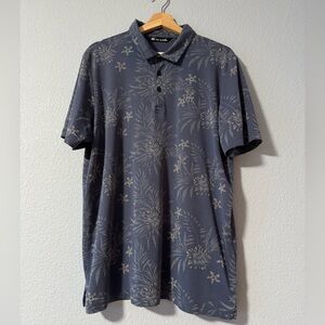 TravisMathew Tropical Print Golf Polo - Men’s XL - Navy Blue